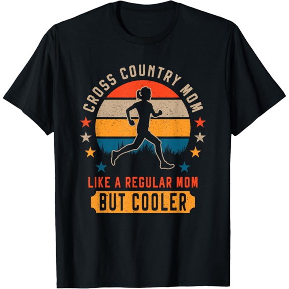 Cross Country Running Mom XC Running and Trail Running Funny Creative Graphic T-Shirt