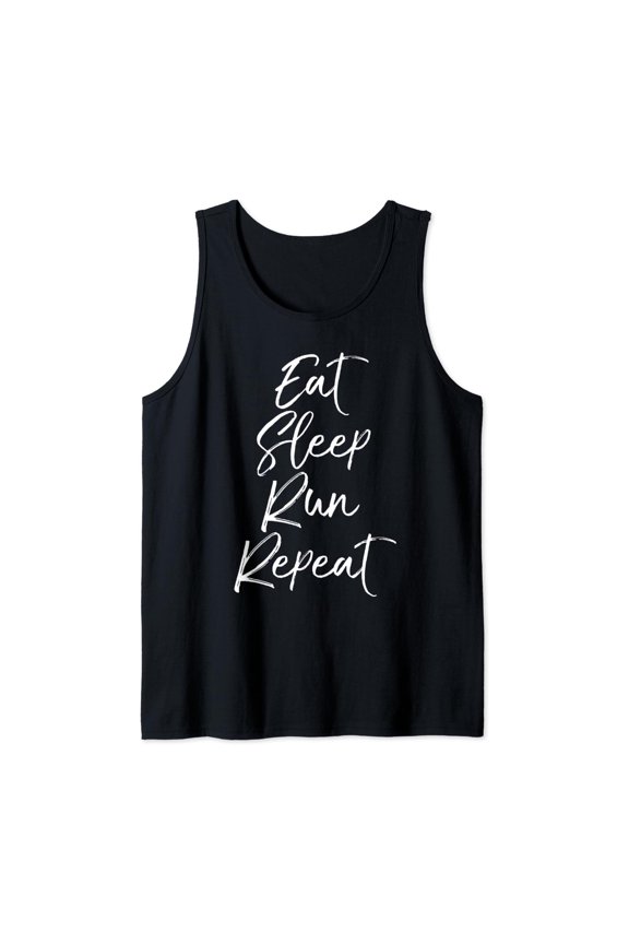 Cross Country Running Quote For Runners Eat Sleep Run Repeat Tank Top Size S-3XL