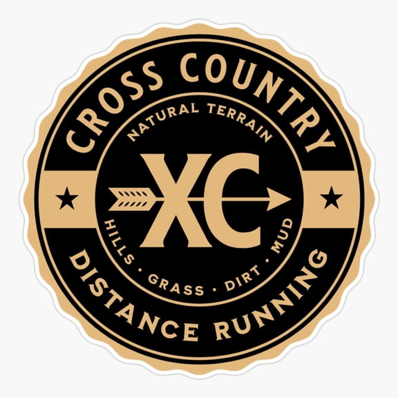 Cross Country Running Retro Track Sticker