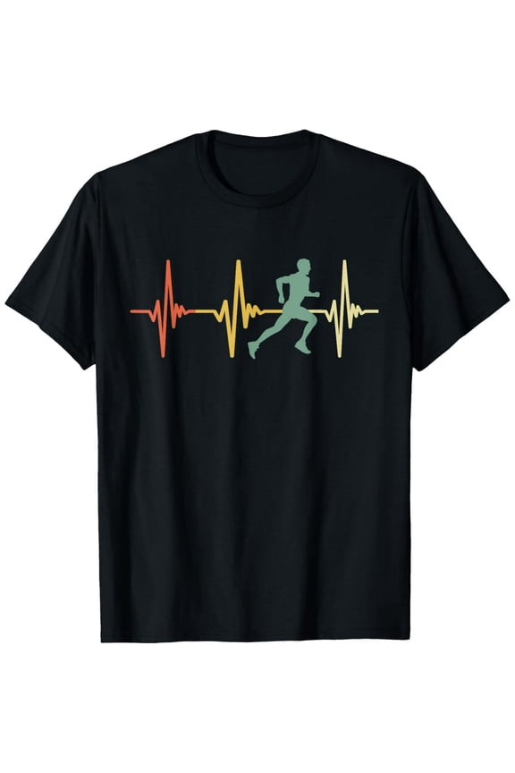 Cross Country Shirt Retro Heartbeat Running Runner T-Shirt