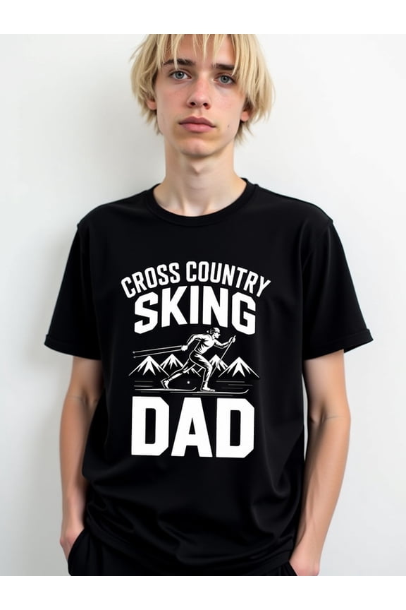Cross Country Skiing Dad Tee Mens graphic t shirts black short elegantly Everyday and weekend wear Casual sportswear Funny Unisex Shirt Cotton tshirts