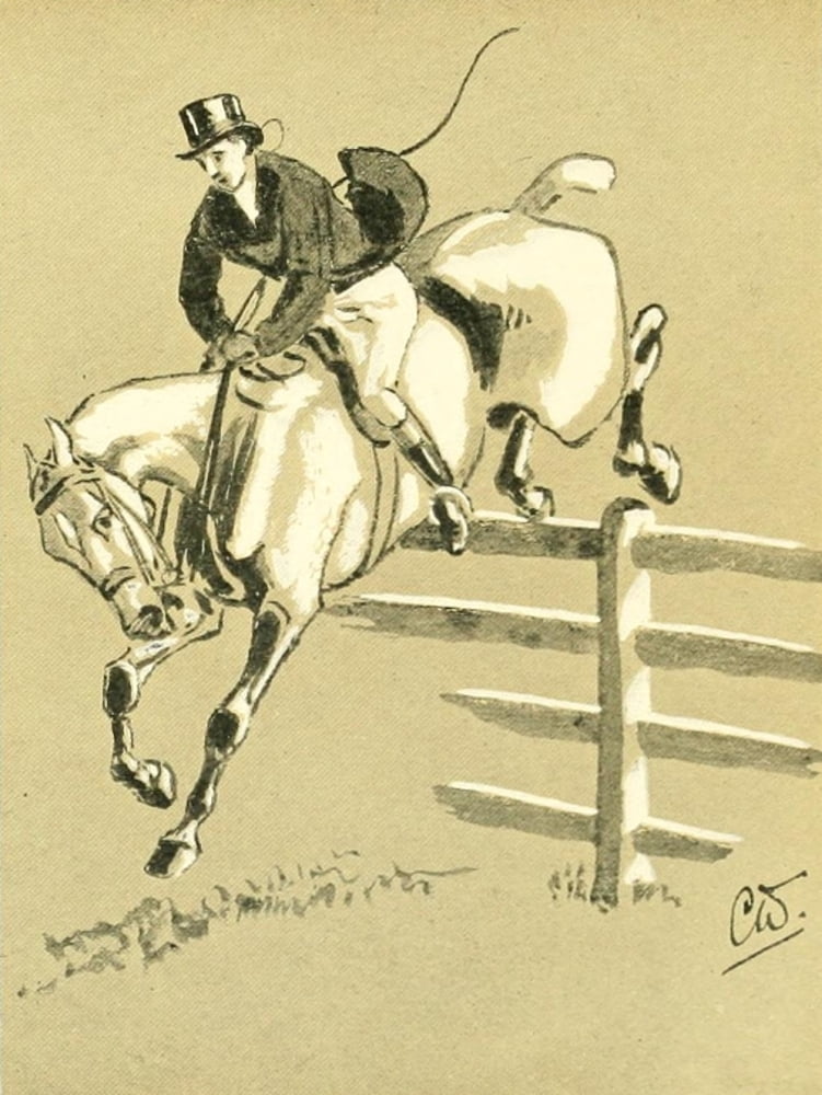Cross Country with Horse & Hound 1902 Incorrect way of landing Canvas Art - J Crawford Wood (18 x 24)
