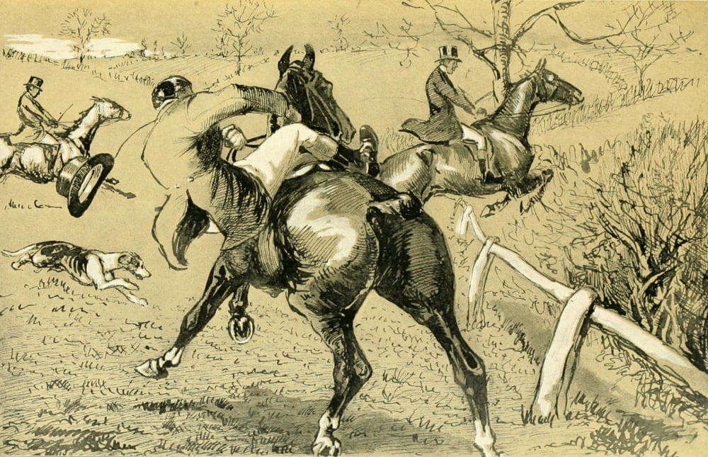 Cross Country with Horse & Hound 1902 Sharp spurs Canvas Art - J Crawford Wood (18 x 24)