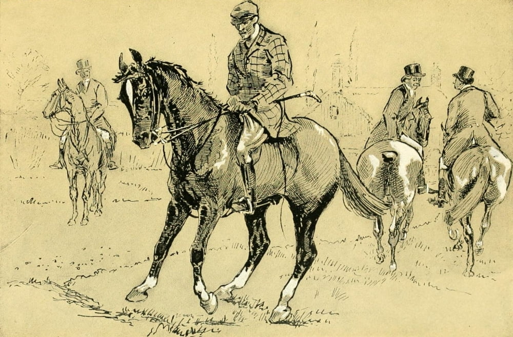 Cross Country with Horse & Hound 1902 The colt out of old Jane Canvas Art - J Crawford Wood (18 x 24)