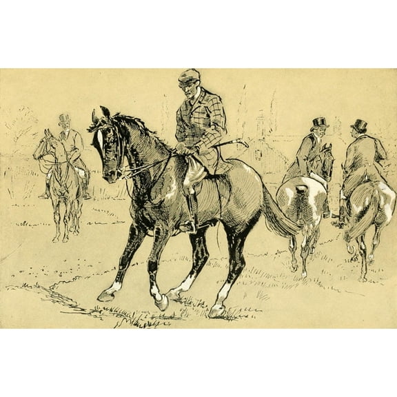 Cross Country with Horse & Hound 1902 The colt out of old Jane Canvas Art - J Crawford Wood (18 x 24)