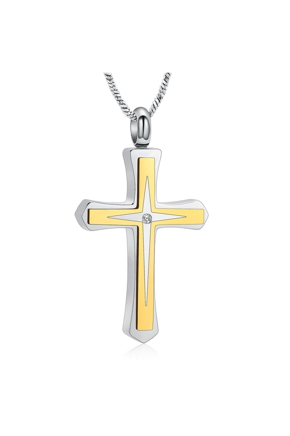 Cross Cremation Jewelry for Ashes Crystal Cross Urn Necklace for Ashes Women Men Cherish Memories Jewelry to Keep Someone Near to You