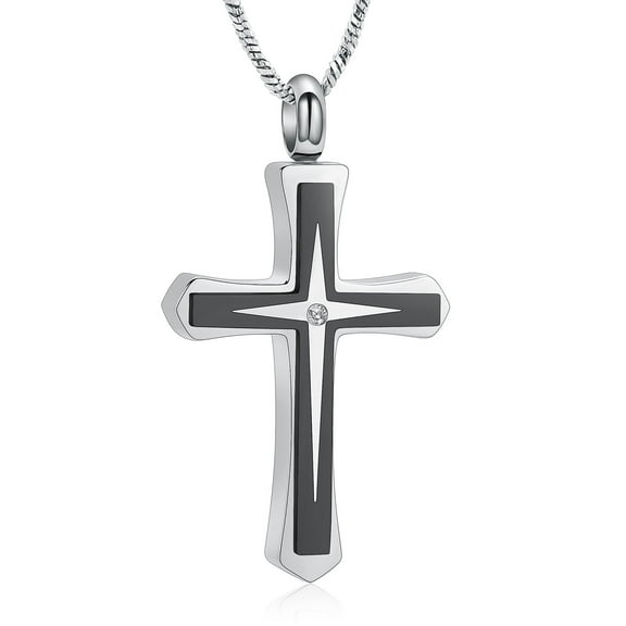Cross Cremation Jewelry for Ashes Crystal Cross  Urn Necklace for Ashes Women Men Cherish Memories Jewelry to Keep Someone Near to You