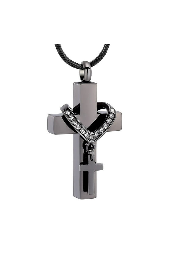 Cross Cremation Jewelry for Ashes Holder Urn Necklace Lockets for Human Ashes Pet Ashes Pendent for Ashes and Chain