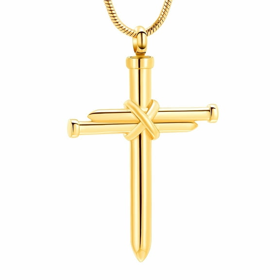 Cross Cremation Jewelry for Ashes Nail Cross Urn Necklace Pendant Keepsake Religious Cross Memorial Ash Jewelry