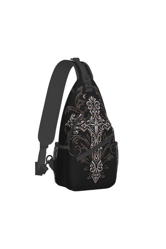 Cross Crucifixion Crossbody Bag Sports Ornamental Gothic Cross Chest Bag Unisex Women Man Fashion Shoulder Backpacks Travel