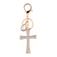 Cross Crystal Rhinestone Key Ring Charm Pendant Purse Bag Cute Keychain