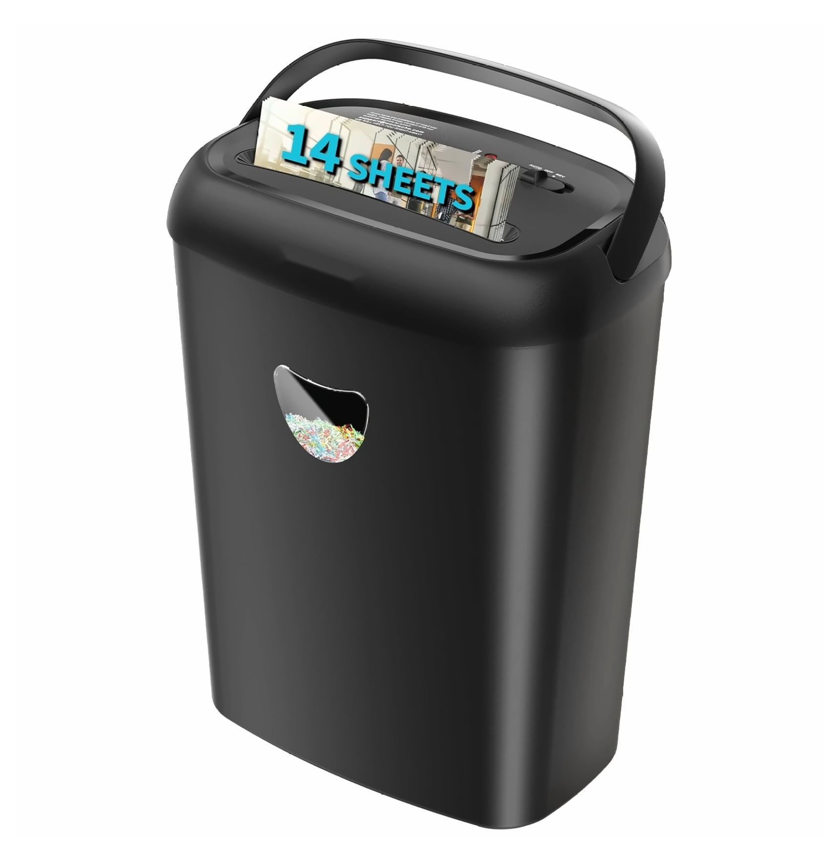 Cross Cut Paper Shredder - 14 Sheet Capacity, P-4 Security, 6.6 Gallon - Jam Proof Heavy Duty Shredder for Home & Office Use