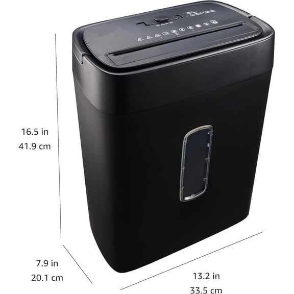 Cross Cut Paper and Credit Card Shredder, 12 Sheet (New Model), Black