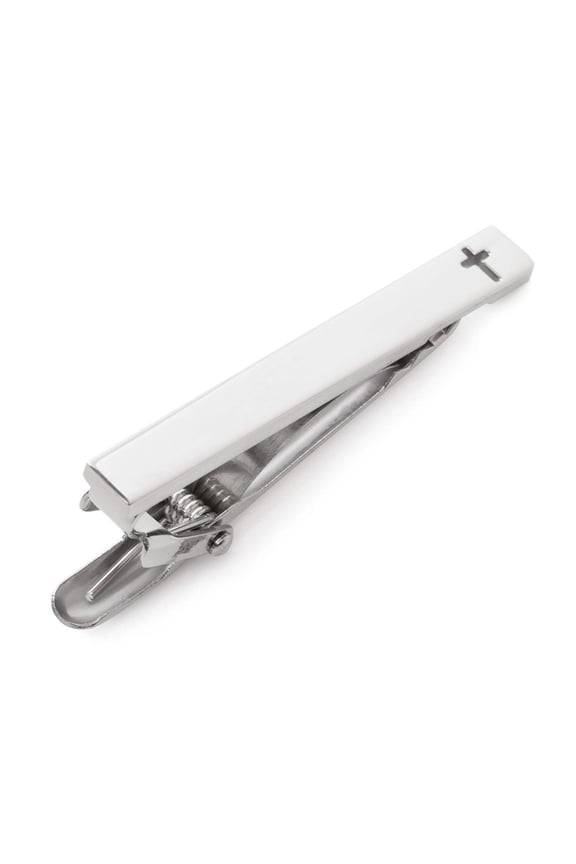 Cross Cutout Stainless Steel Tie Clip