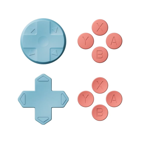 Cross D-Pad Button Caps Silicone Thumb Grips Set, ABXY Key Buttons Sticker Joystick Cover Caps Compatible with Nintendo Switch 2, Blue Orange