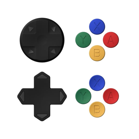 Cross D-Pad Button Caps Silicone Thumb Grips Set, ABXY Key Buttons Sticker Joystick Cover Caps Compatible with Nintendo Switch 2, Colorful