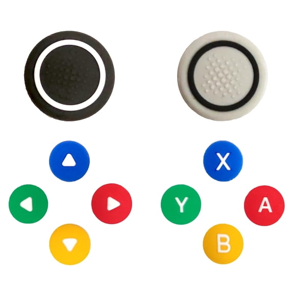 Cross D-Pad Button Caps Switch 2 Thumb Grip Caps Set, Creative Soft Joystick Covers Key Buttons Sticker Cover Caps Design for Switch 2(Colorful)