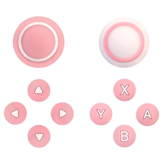Cross D-Pad Button Caps Switch 2 Thumb Grip Caps Set, Creative Soft Joystick Covers Key Buttons Sticker Cover Caps Design for Switch 2 (Pink)