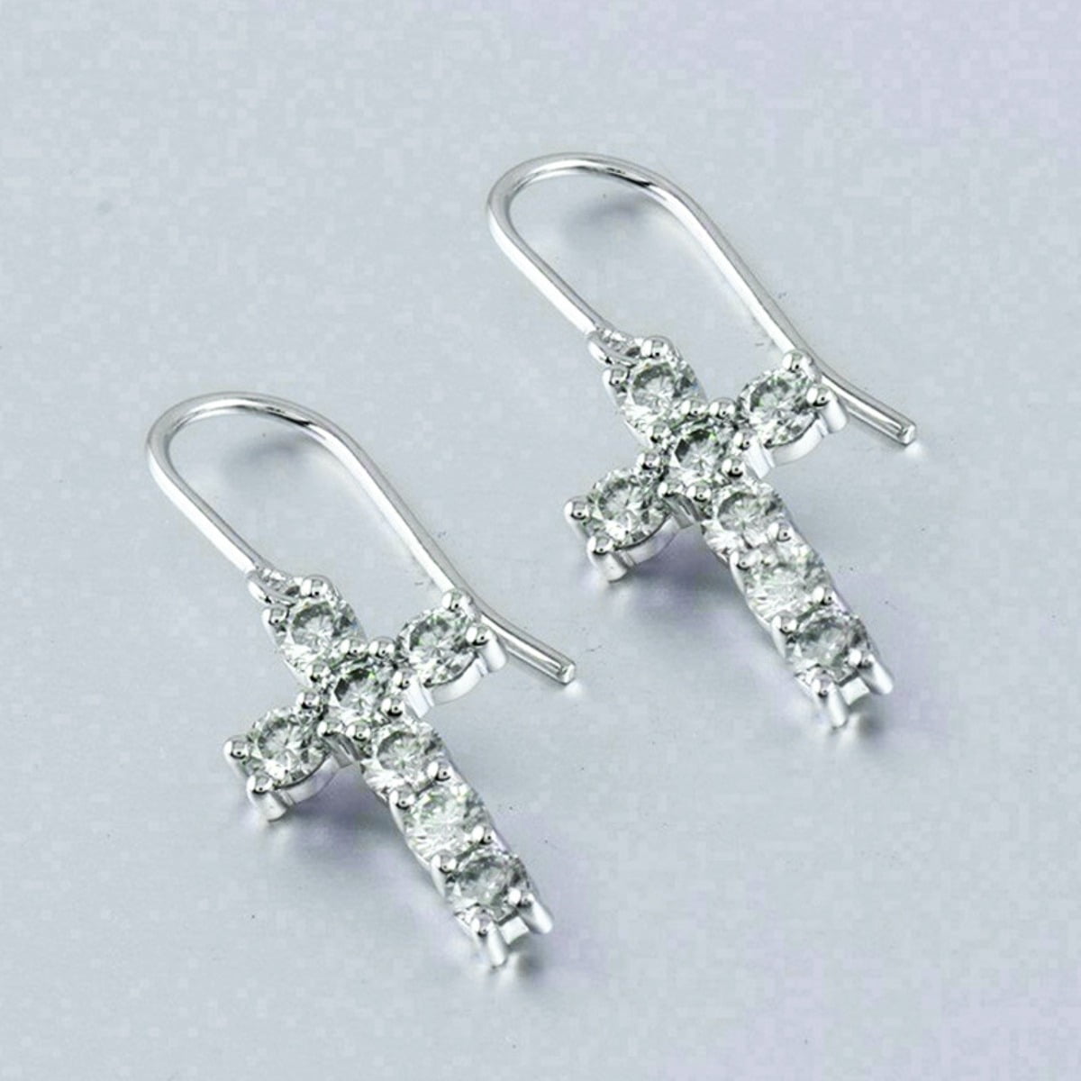 Cross Dangle Drop Earrings for Women Men Zircon Studs Earrings Jewelry ...