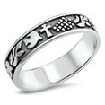 thumbnail image 1 of Cross Dove Vine Parable Bible Communion Ring 925 Sterling Silver Band Jewelry Female Male Size 5, 1 of 4