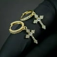 thumbnail image 1 of Cross Drop Earring Women Fashion 925 Silver,Gold Cubic Zircon Jewelry, 1 of 4