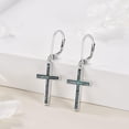 thumbnail image 1 of Cross Earrings Sterling Silver Dangle Op Rback Cross Earrings Religion Jewelry Christians Gifts For Women Men[Z786], 1 of 2