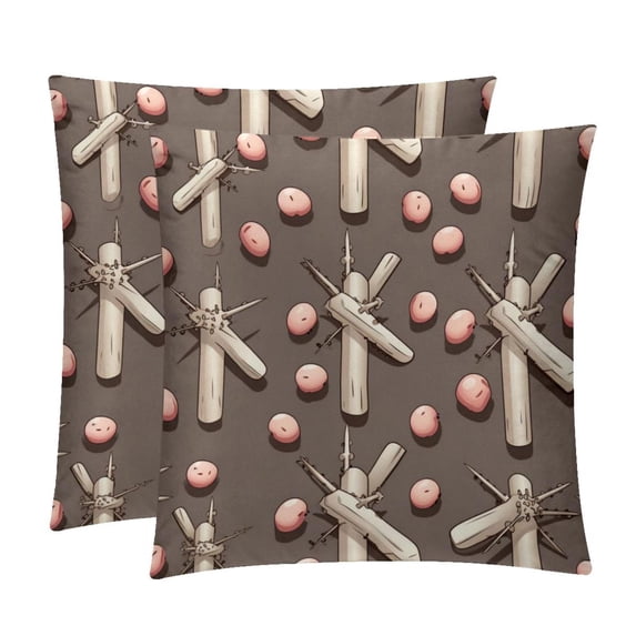 Cross Elegant Velvet Throw Pillow Covers and Inserts - Set of 2, Available in 16x16, 18x18, 20x20 Inches for Home Decor, Unique Patterns for Sofa, Bed, and More