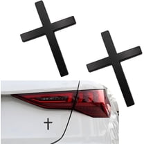 Cross Emblem Stickers for Cars, 3D Metal Badge Decals, Self-Adhesive Scratch Cover Covering, Universal Exterior & Interior Auto Decoration (2 Pack)