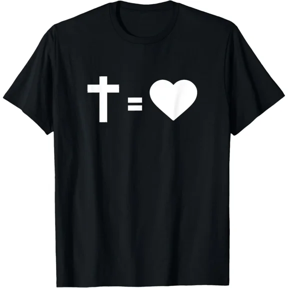 Cross Equals Heart Cross Equals Love Christian Saying T-Shirt