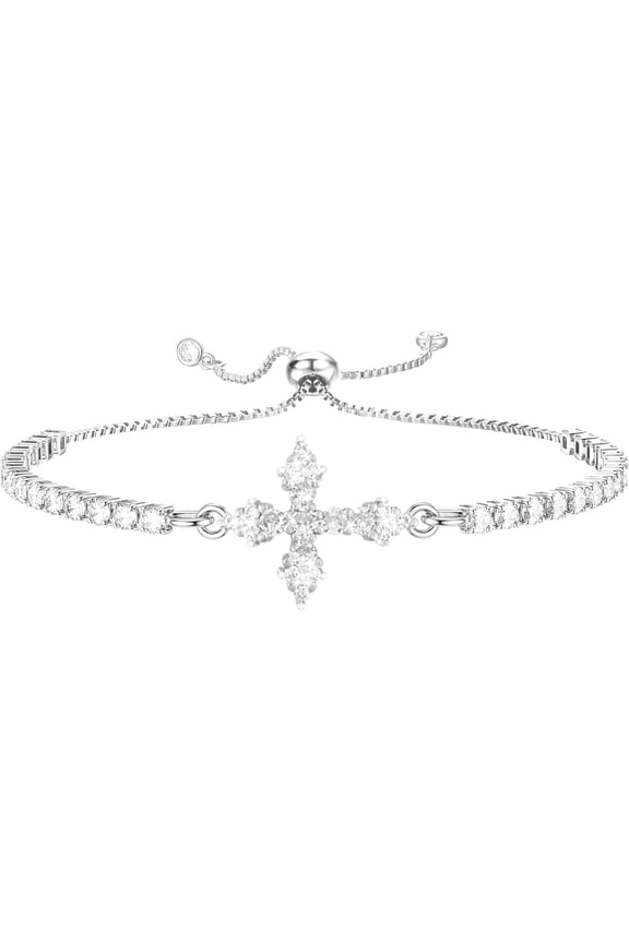 Cross Fashion Adjustable Bracelet for Women, Christian Jewelry Gift for Believers