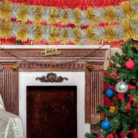 Cross-Festival Party Shining Tinsel Decor - Multi-Color Optional, Long-Lasting Atmosphere Setup for Christmas Home & Shop, Reusable for Years