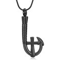 thumbnail image 1 of Cross Fish hook Urn Necklace for Ashes for Men Women Cremation Jewelry Pendant Fishing in Heaven Memorial Keepsake Ash Holder, 1 of 7