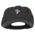 thumbnail image 1 of Cross Flag Embroidered Low Profile Dyed Cap - Black OSFM, 1 of 5