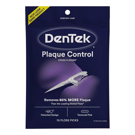 Cross Flosser Plaque Control Floss Picks, X-Shaped Floss, 75 count