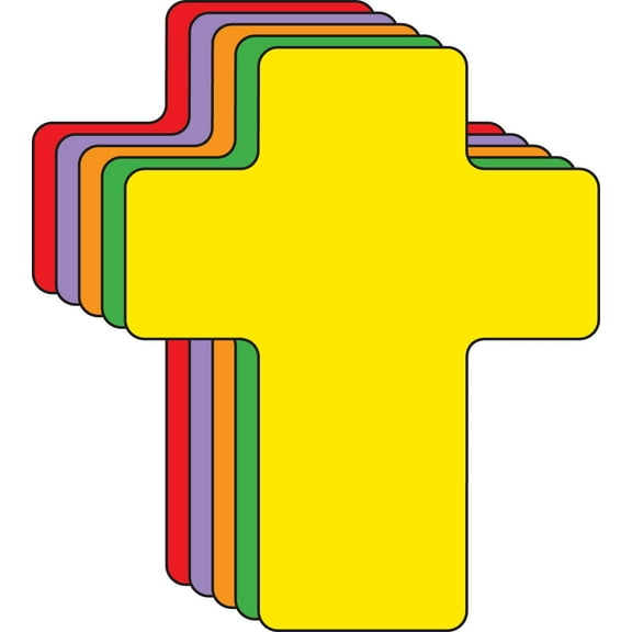 Cross Foam Assorted Color Creative Cut-Outs, 5.5in, 15pcs