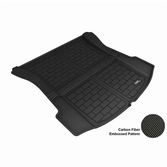 Cross Fold Rear Cargo Liner Floor Mats for 2018-2019 Tesla Model 3 - Black