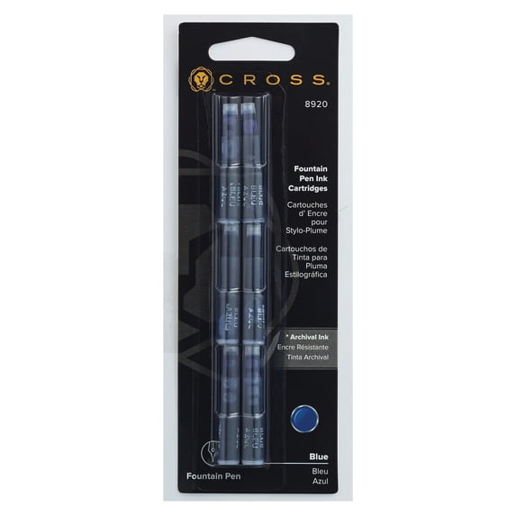 Cross Fountain Pen Ink Cartridge - Blue (six per card)