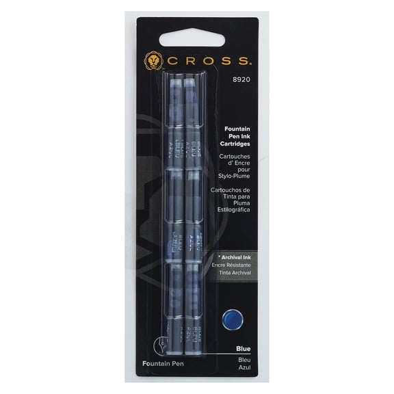 Cross Fountain Pen Ink Cartridge - Blue (six per card)