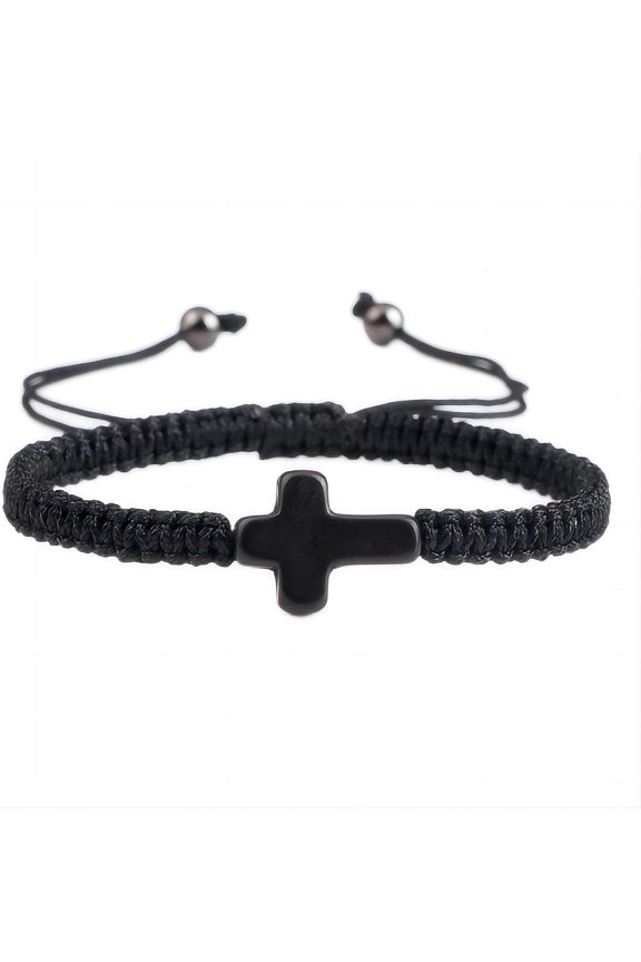 Cross Hand Woven Rope Bracelet Handmade Braided String Turquoise Adjustable Bracelet, Style K2746