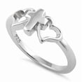 thumbnail image 1 of Cross & Heart Baptism Ring 925 Sterling Silver Christian Jewelry Gift for Her, 1 of 5