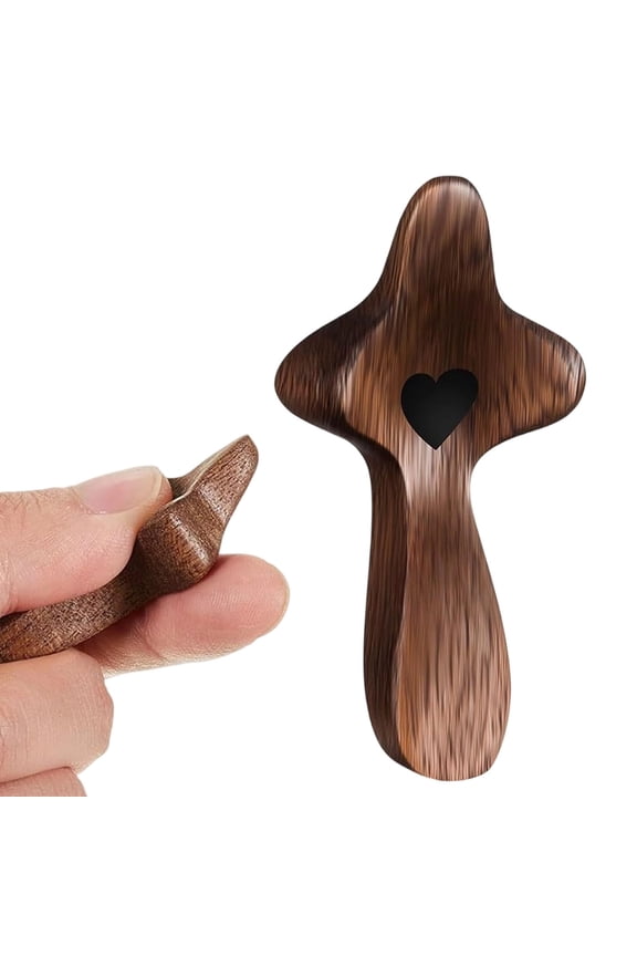 Cross My Heart/Encouragement Gift, Relieve Anxiety For Clutching Clinging and Praying Pocket, Wooden Pocket Stress Fidget Cross Wood Christian Religious Gift, Olive Wood Religious Gift