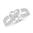 thumbnail image 1 of Cross Heart Promise Ring Moissanite Ring, 925 Sterling Silver Ring Wedding gift ring for her, 1 of 5