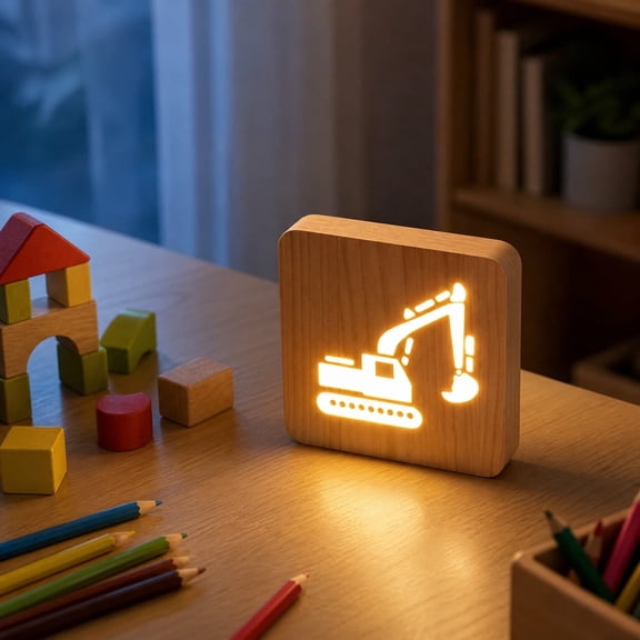Cross Hollow Out 3D Illusion Night Light, LED Decorative Table Lamp for Bedroom Living Room, Optical Illusion Visual Light for Home Decor, USB Powered​, B