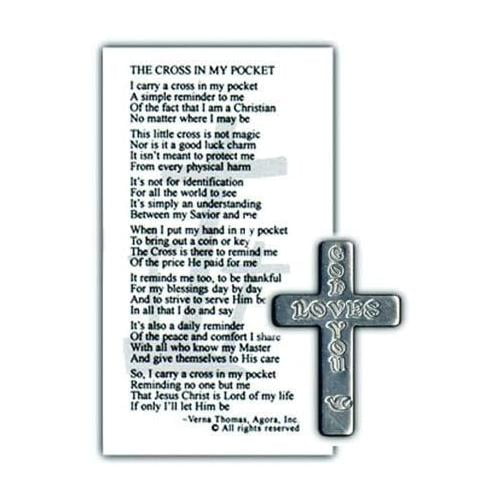 Cross In My Pocket Set With God Loves You Cross And Poem Card (100 ...