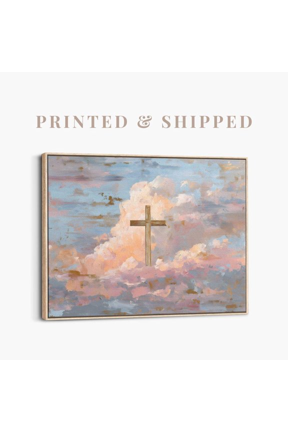 Cross In Sky He Is Risen Christian Wall Art Print