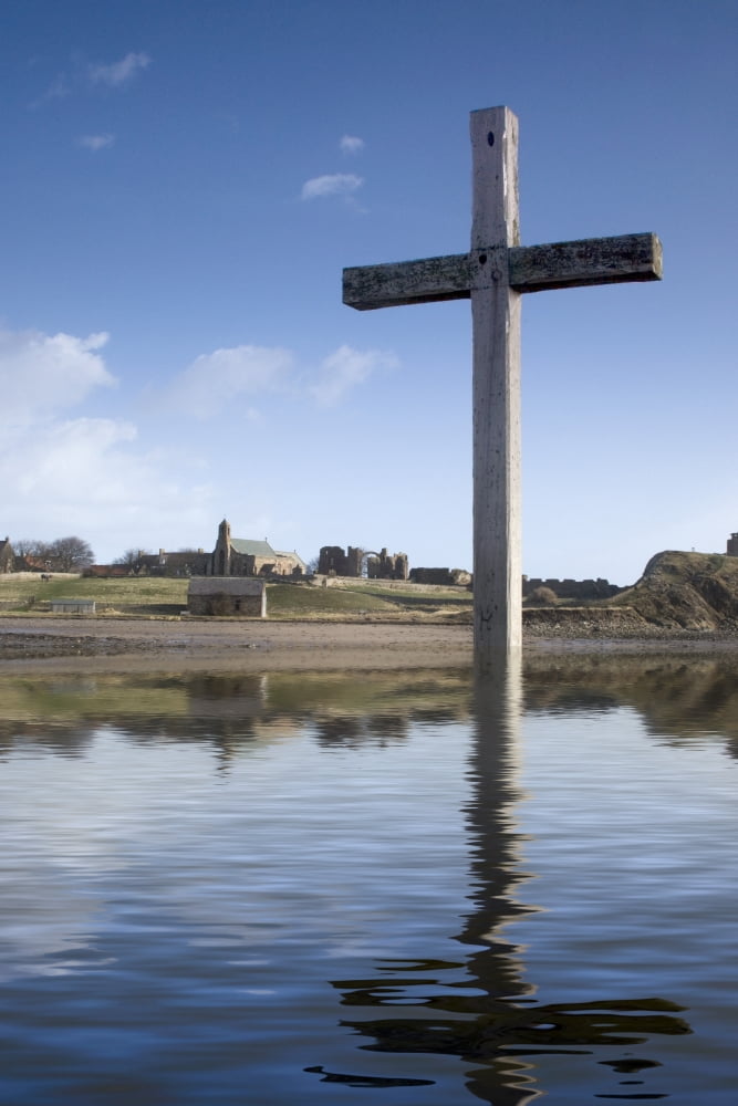 Cross In Water Bewick England Canvas Art - John Short Design Pics (11 x 17)