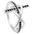 thumbnail image 1 of Cross Infinity Religion Ring Sterling Silver Black Cz Women Ginger Lyne Collection (9), 1 of 6