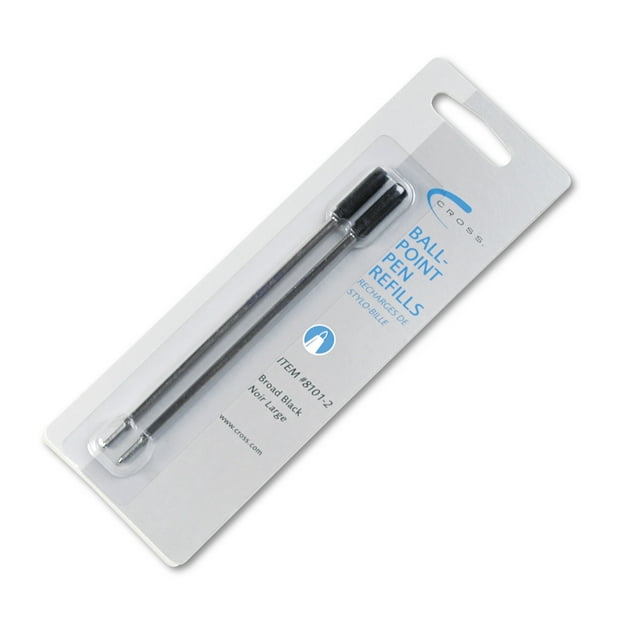 Cross Ink Pen Refills for Ballpoint Pens, Broad Point, 1.3mm, Black Ink, 2 Count, 2 Pack