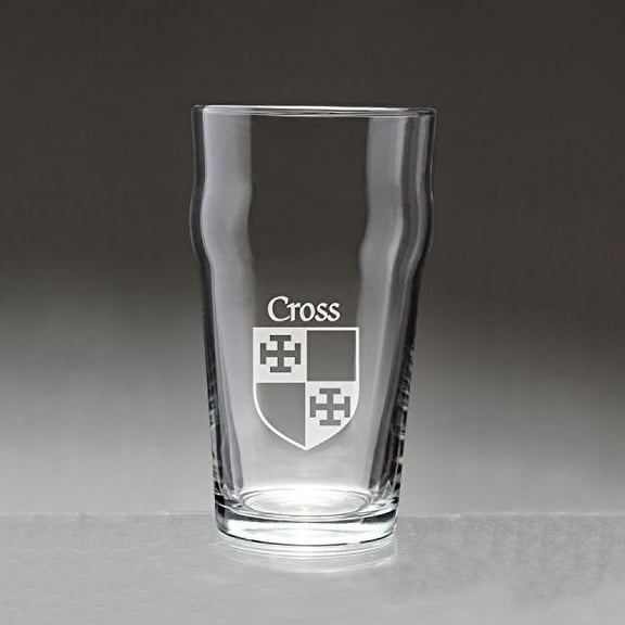 Cross Irish Coat of Arms Pub Glasses - Set of 4 (Sand Etched)