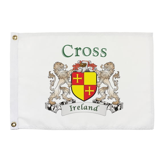Cross Irish Coat of Arms Small White Flag - 16"x10.5" inches